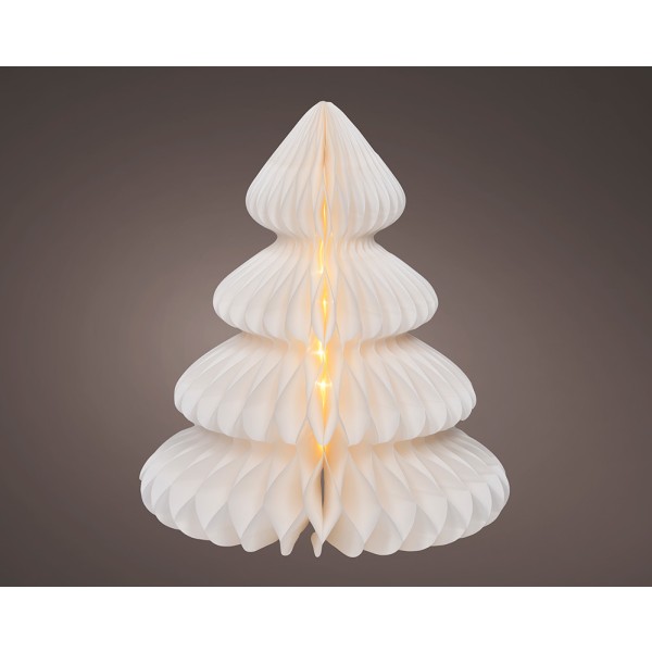 Figura arbol blanco de papel led ø42 x 48 cm
